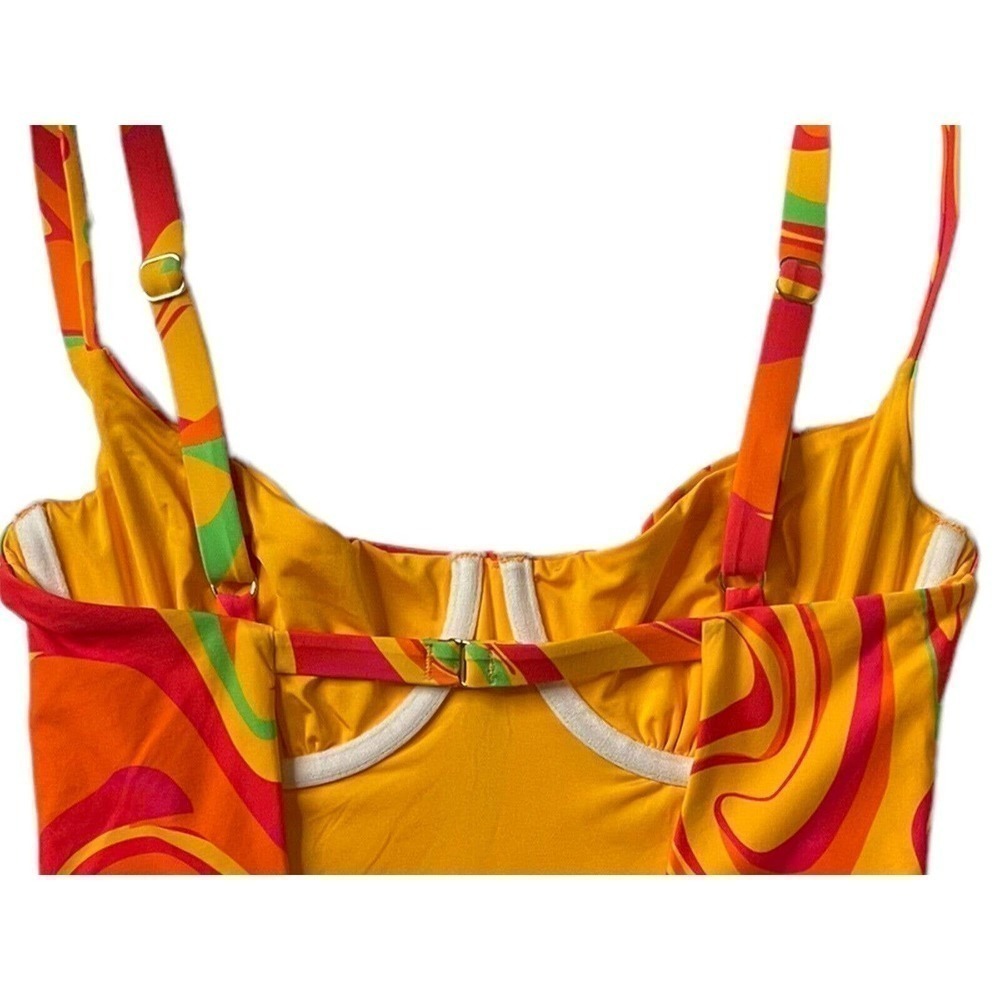 WeWoreWhat NEW One Piece Swimsuit Danielle 3.0 Retro Swirl Cherry Red Small - Picture 8 of 12